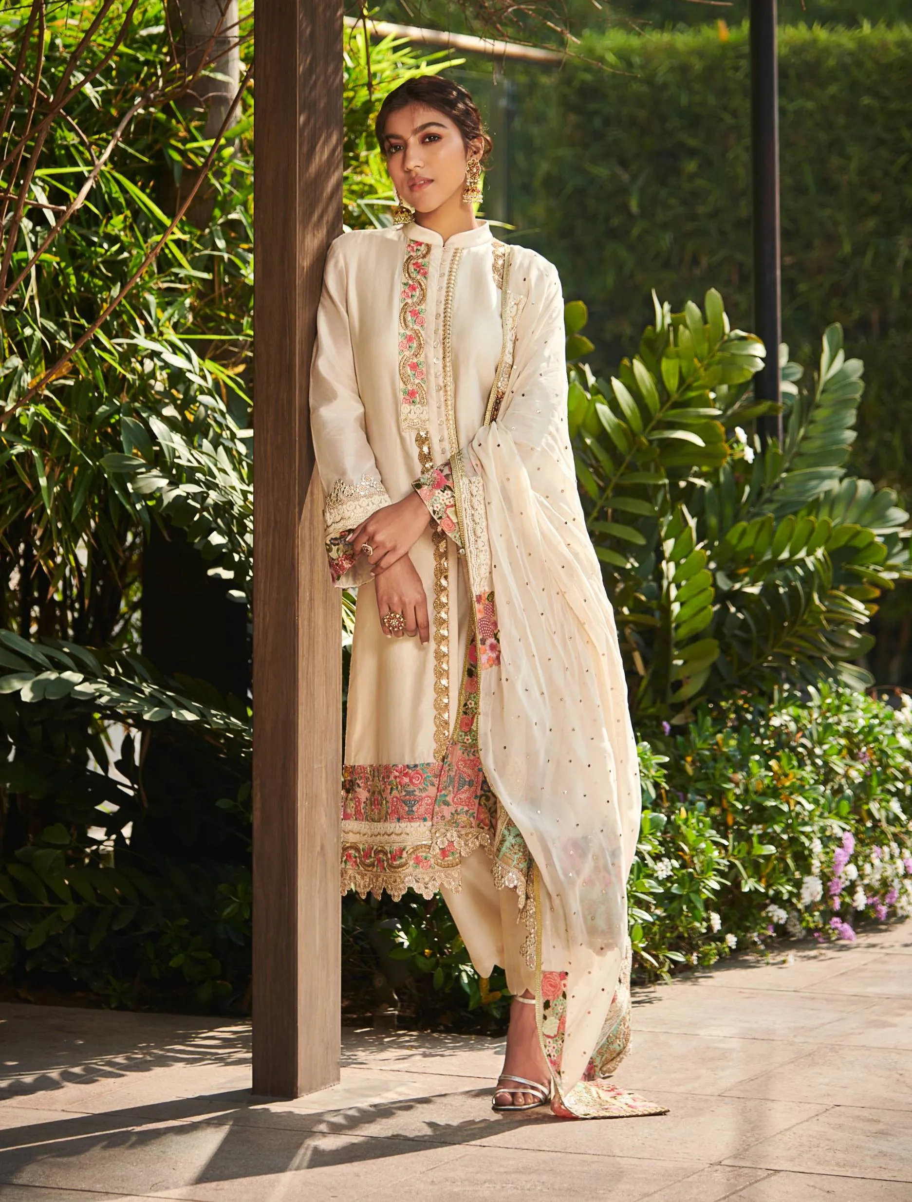 Ivory Chanderi Kurta Set