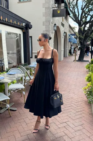 JazzHer Simple A line Straps Black Sleeveless Prom Dress Formal Evening Dresses BD  (PRE-ORDER)