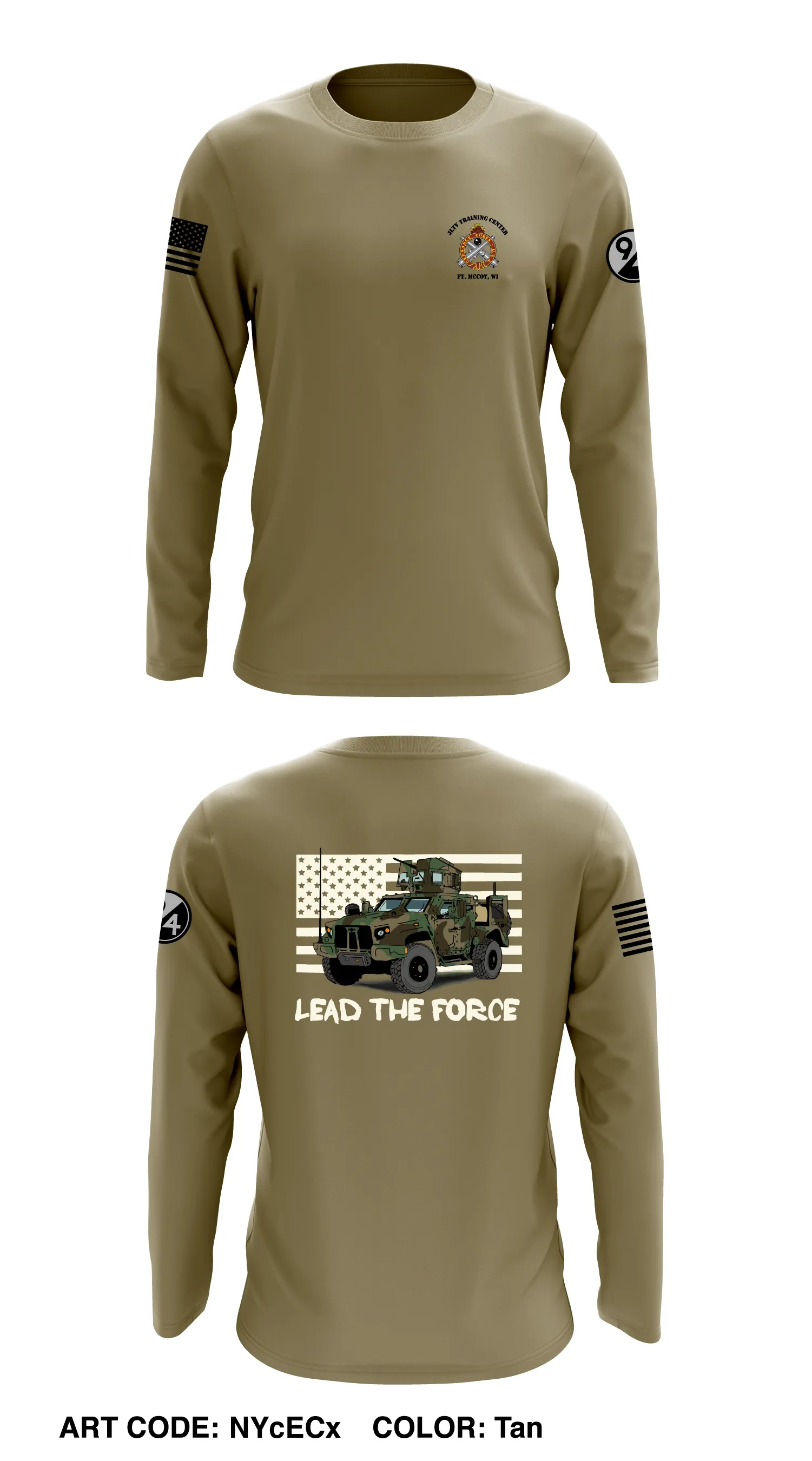 JLTV Training Center  Store 1 Core Men's LS Performance Tee - NYcECx-TAN