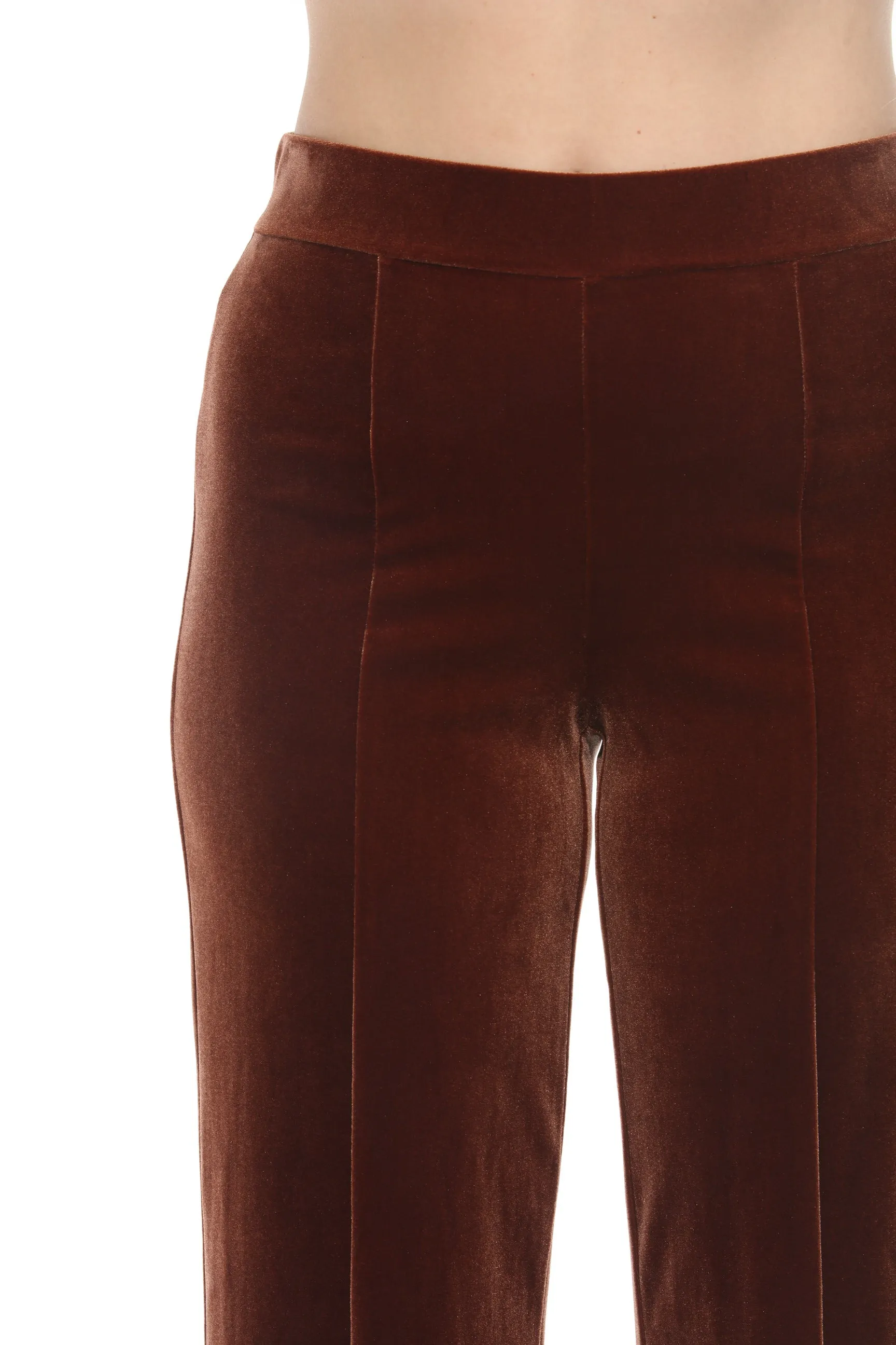Joseph Ribkoff Brown Velvet  Pull On Wide Leg Pants 244021
