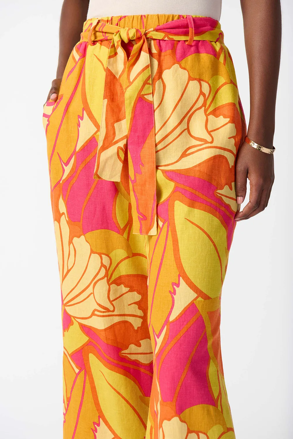 Joseph Ribkoff Linen Blend Wide-Leg Crop Pants Jr242910