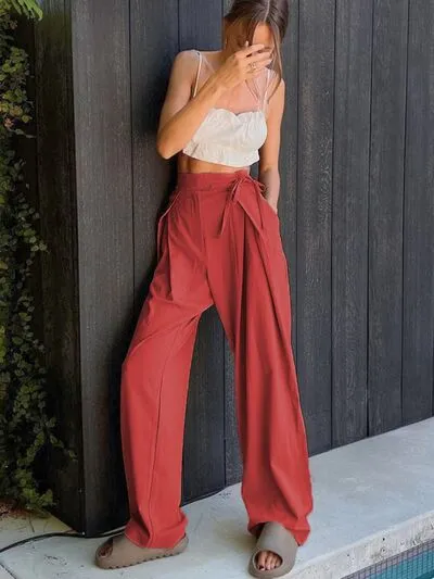 Kaily Tied High Waist Wide Leg Pants