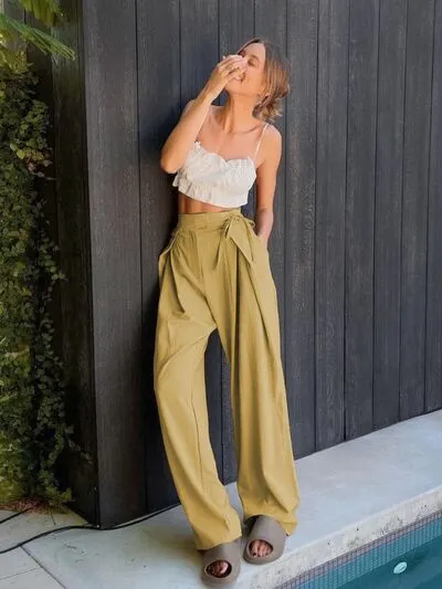 Kaily Tied High Waist Wide Leg Pants
