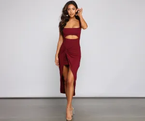 Keeping Knit Chic Cutout Midi Dress
