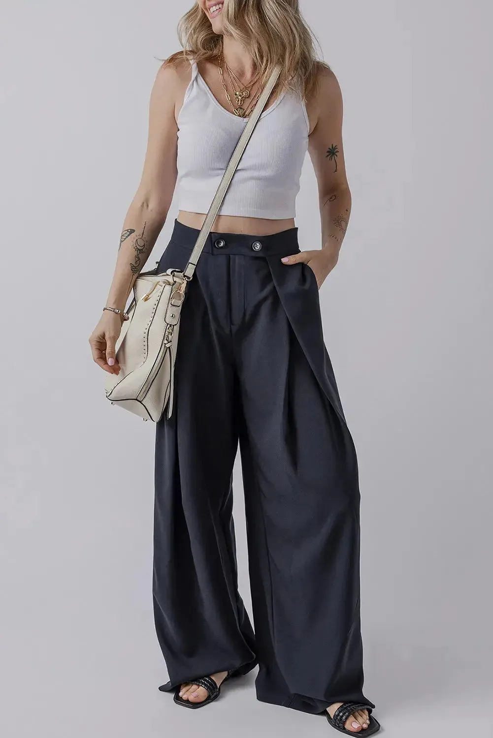 'Keturah' Pleated Wide Leg Pants