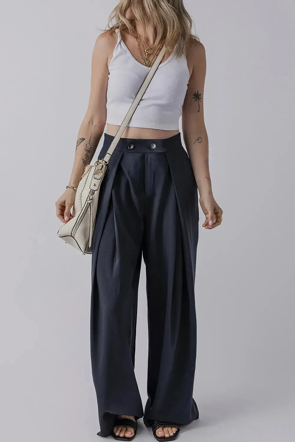 'Keturah' Pleated Wide Leg Pants