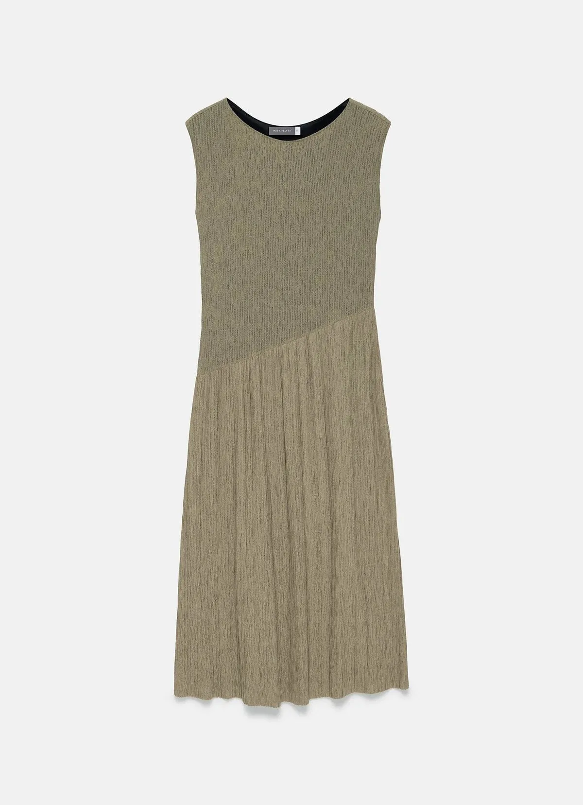 Khaki Jersey Asymmetric Dress