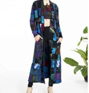 KI - Long Sleeve Patchwork Tie Dye Cardigan
