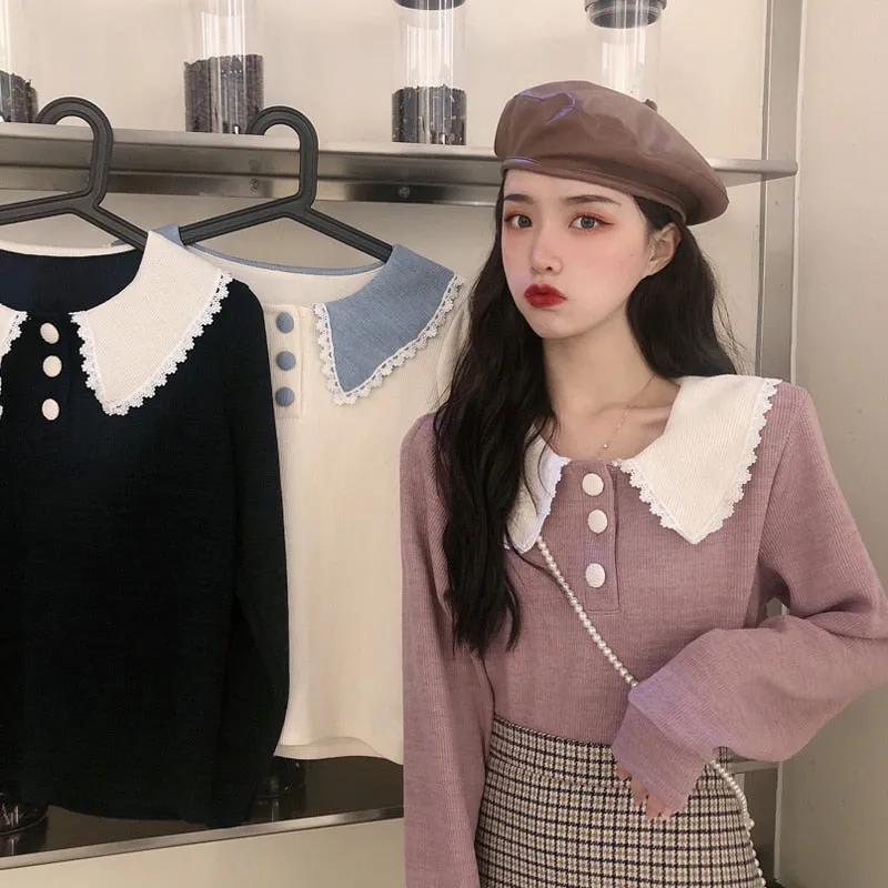 Korean Style Doll Collar Sweater