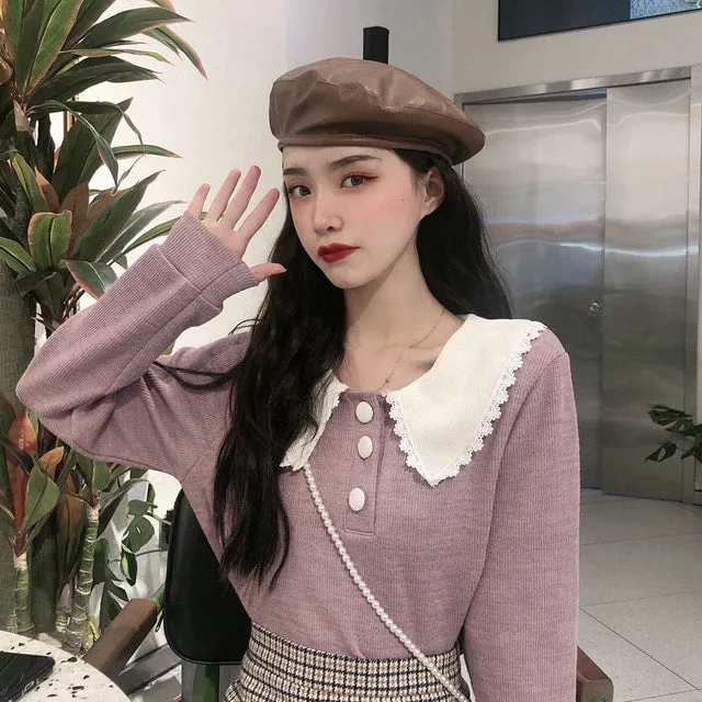 Korean Style Doll Collar Sweater
