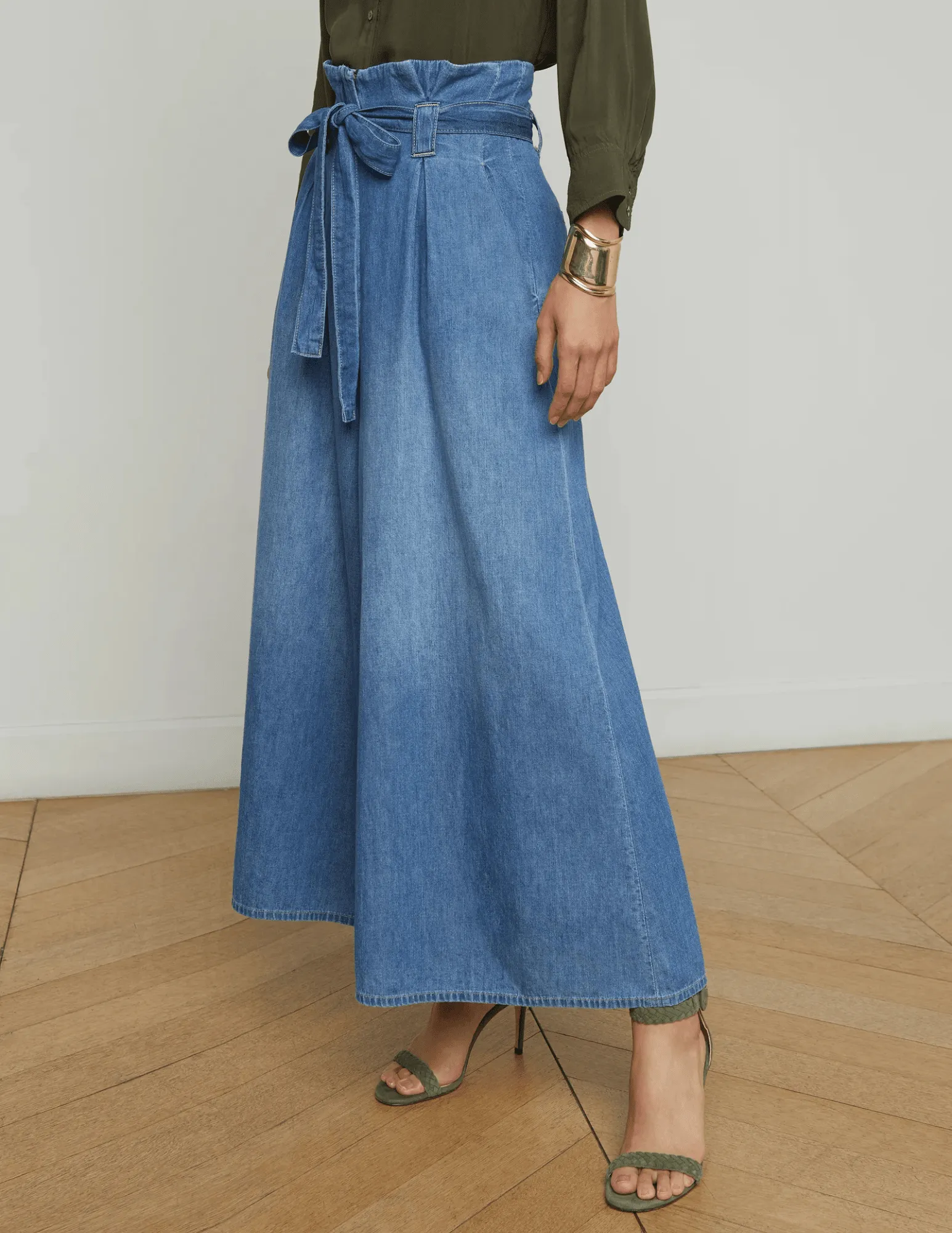 L'Agence Lowen Paperbag Cropped Jeans