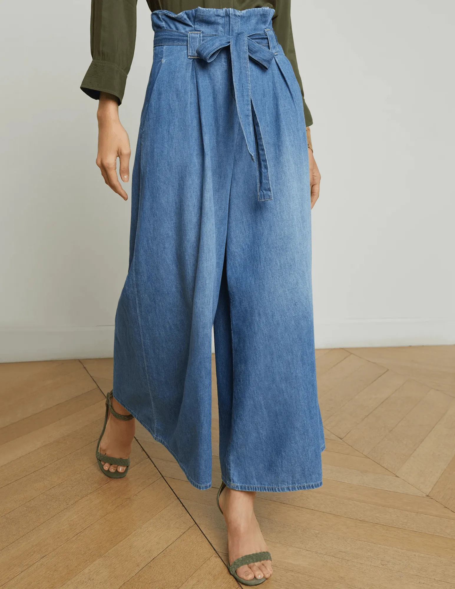 L'Agence Lowen Paperbag Cropped Jeans