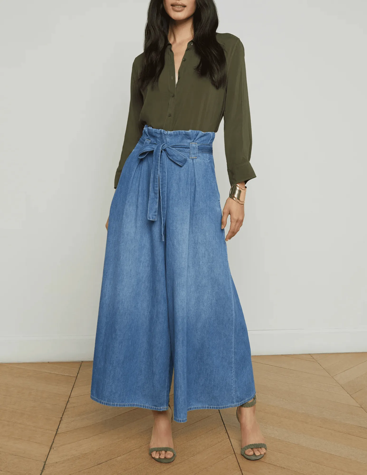 L'Agence Lowen Paperbag Cropped Jeans