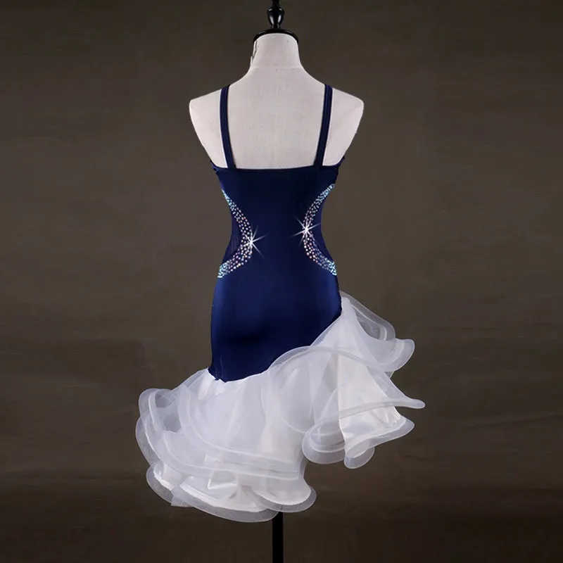 Latin Dance Dresses Women's Performance Spandex Crystals / Rhinestones Sleeveless High Dress