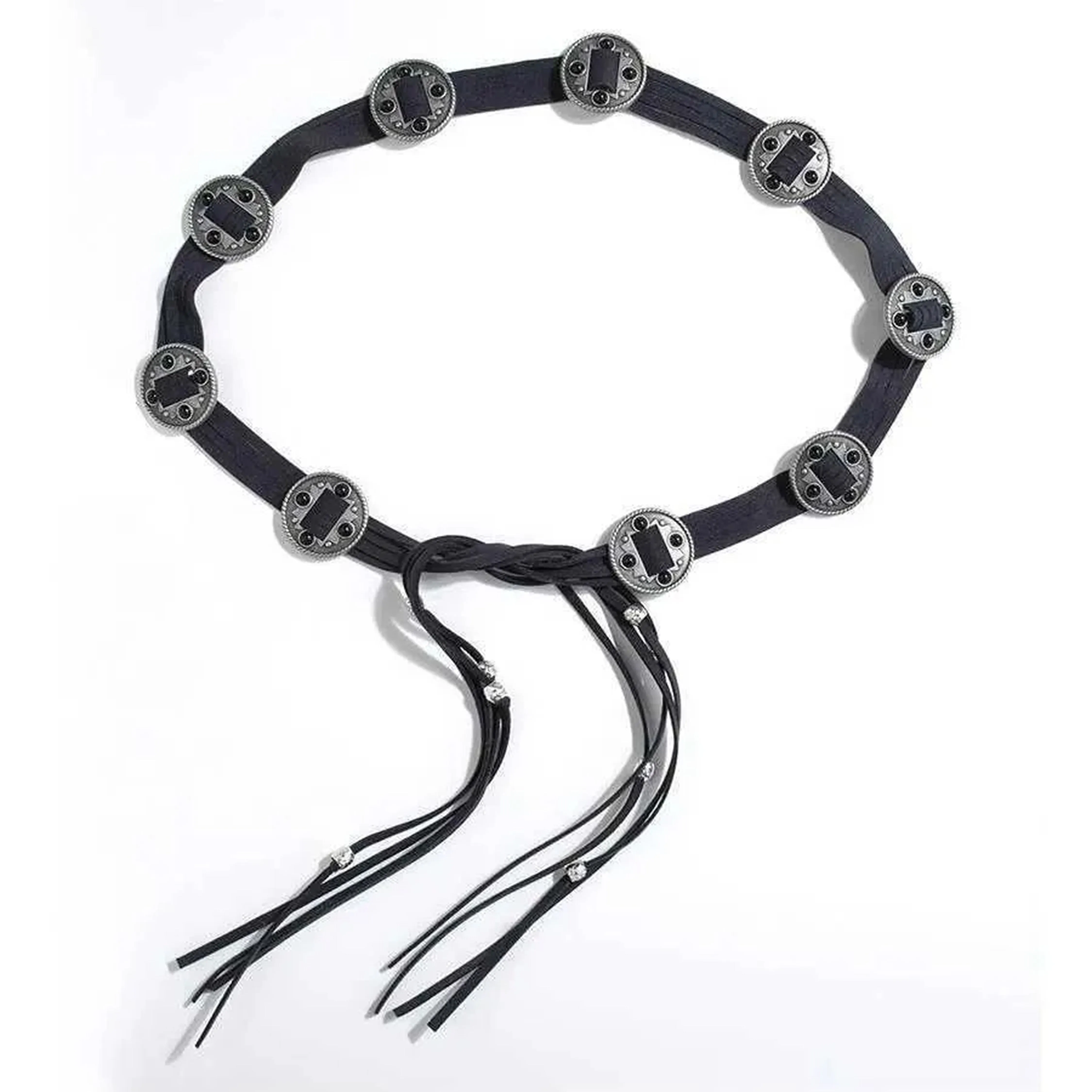 Leather bohemian ethnic style belt
