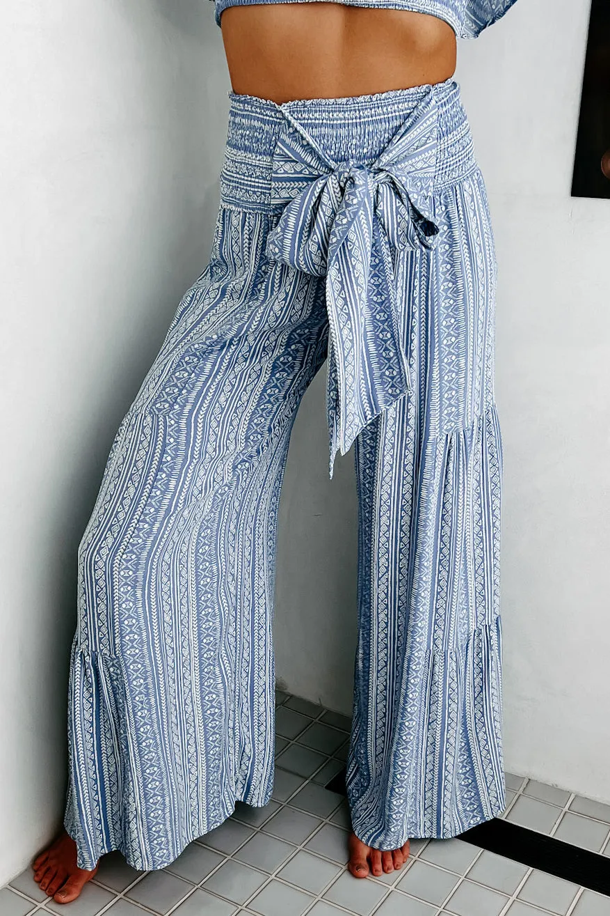 Legendary Tales Tie-Waist Wide Leg Pants (Blue)