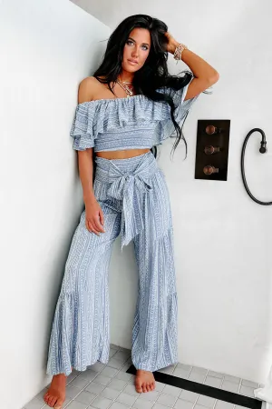 Legendary Tales Tie-Waist Wide Leg Pants (Blue)