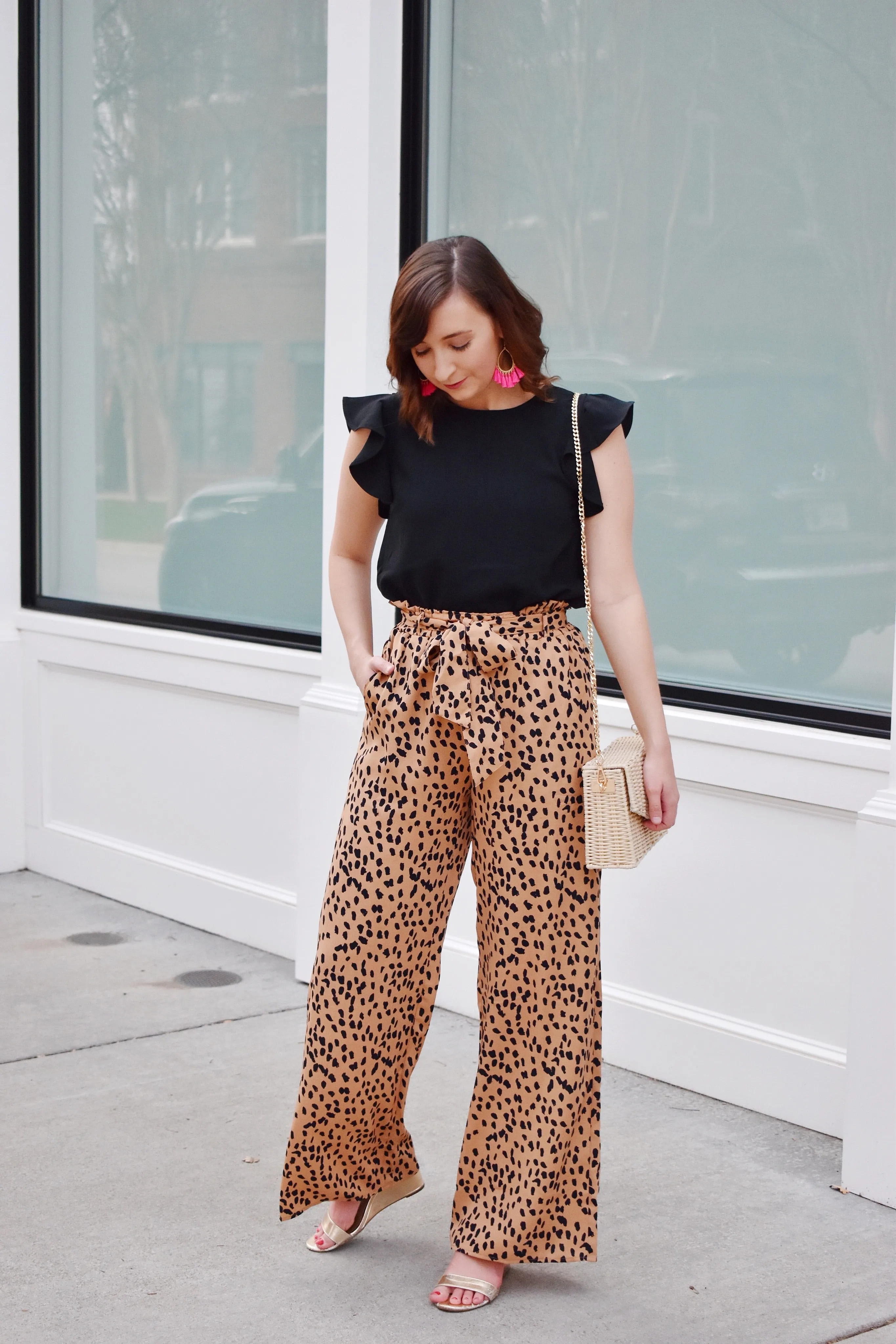 Leopard Paperbag Pants