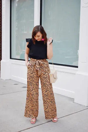 Leopard Paperbag Pants