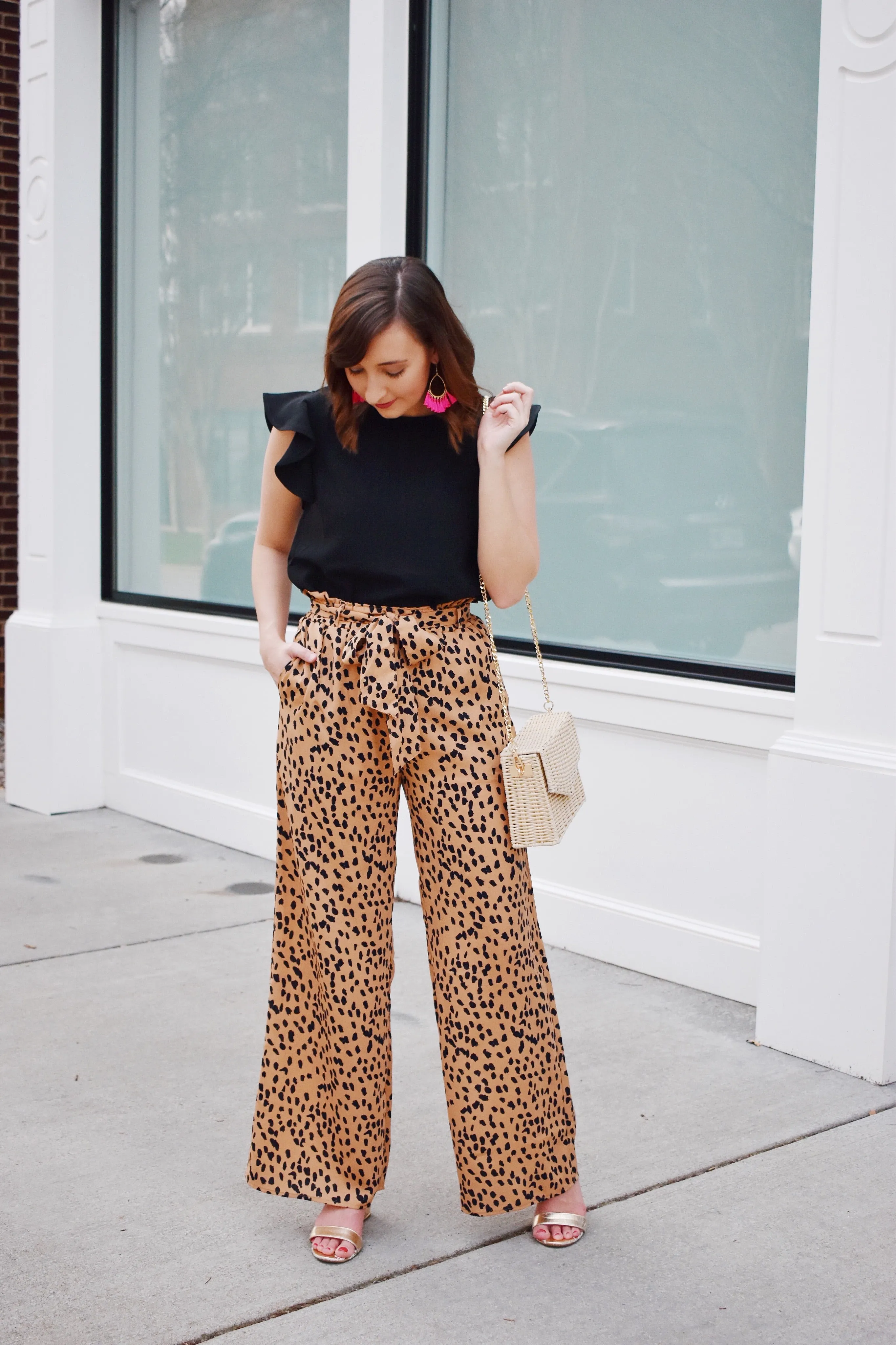 Leopard Paperbag Pants