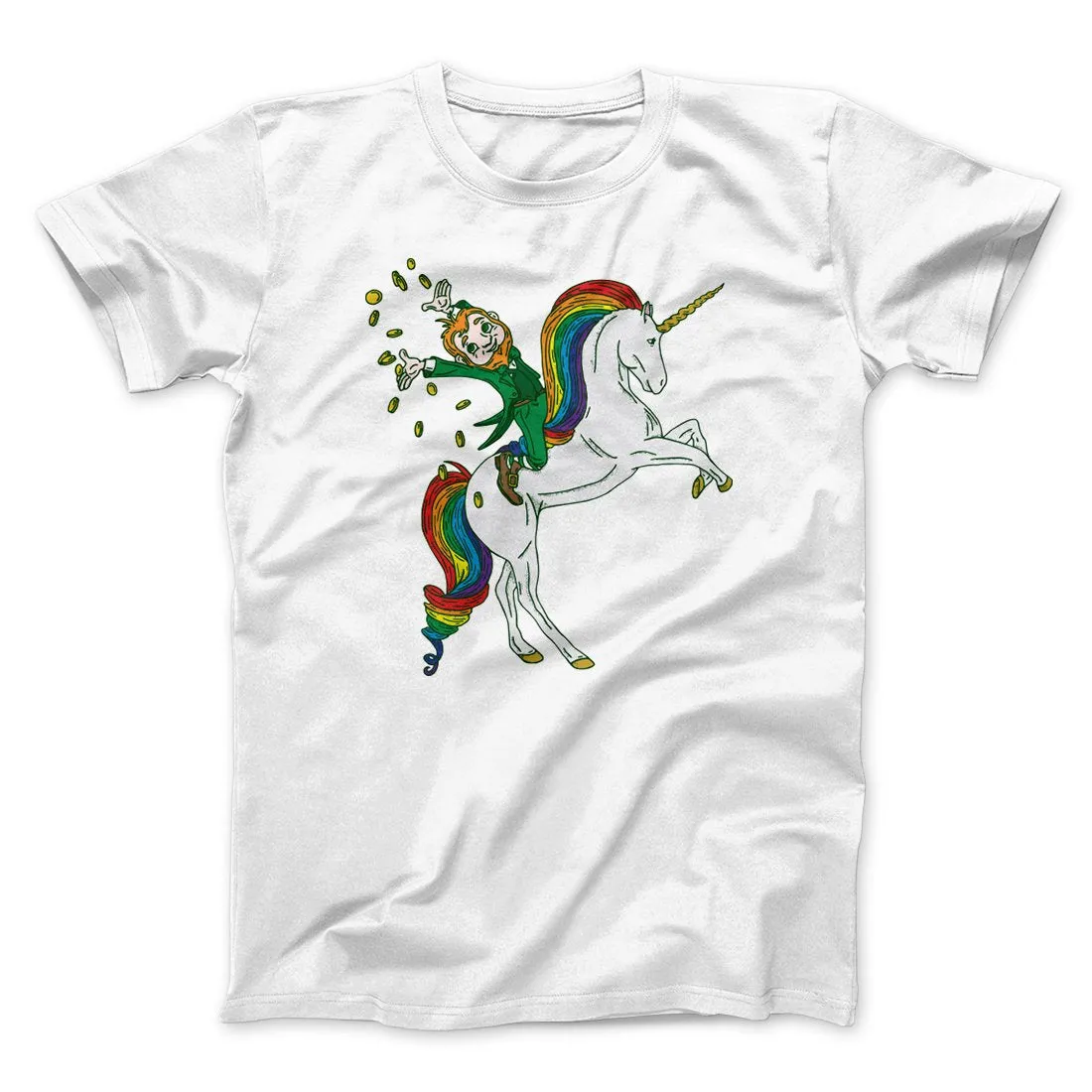Leprechaun Unicorn Jockey Men/Unisex T-Shirt