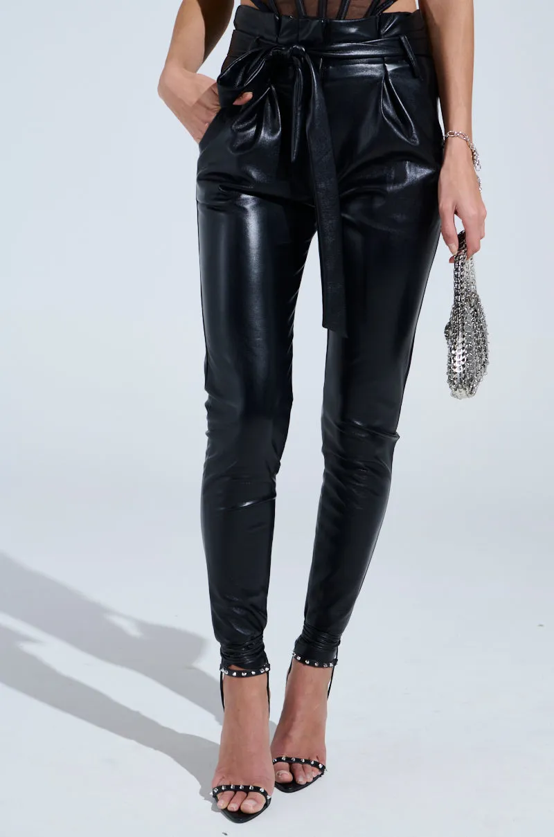 LILA PAPERBAG FAUX LEATHER PANTS