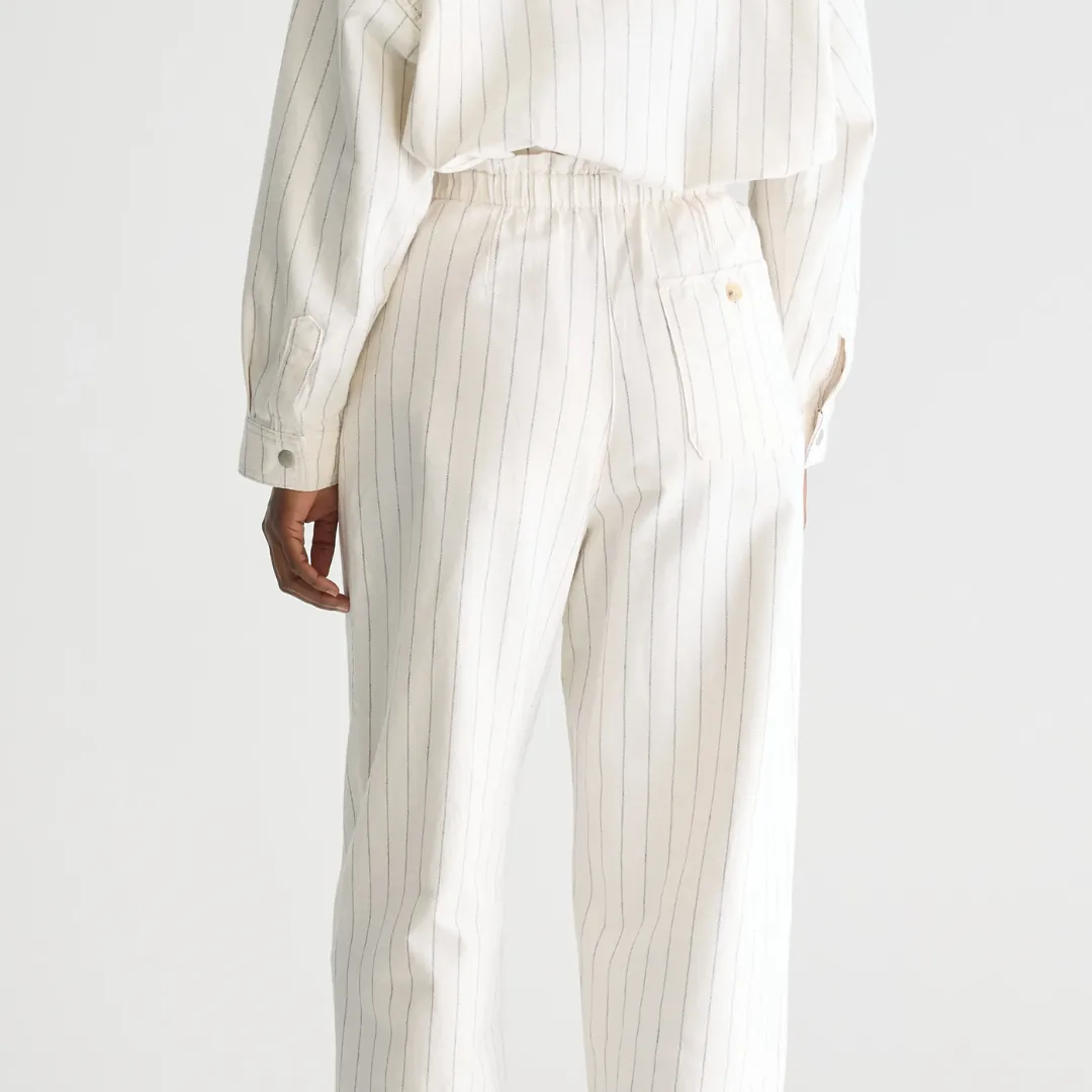 Lilo Paperbag Trousers (Ecru   Navy)