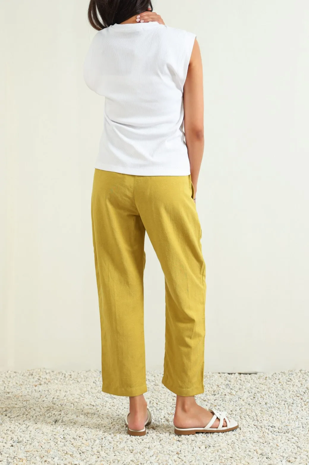 LINEN PAPERBAG PANTS