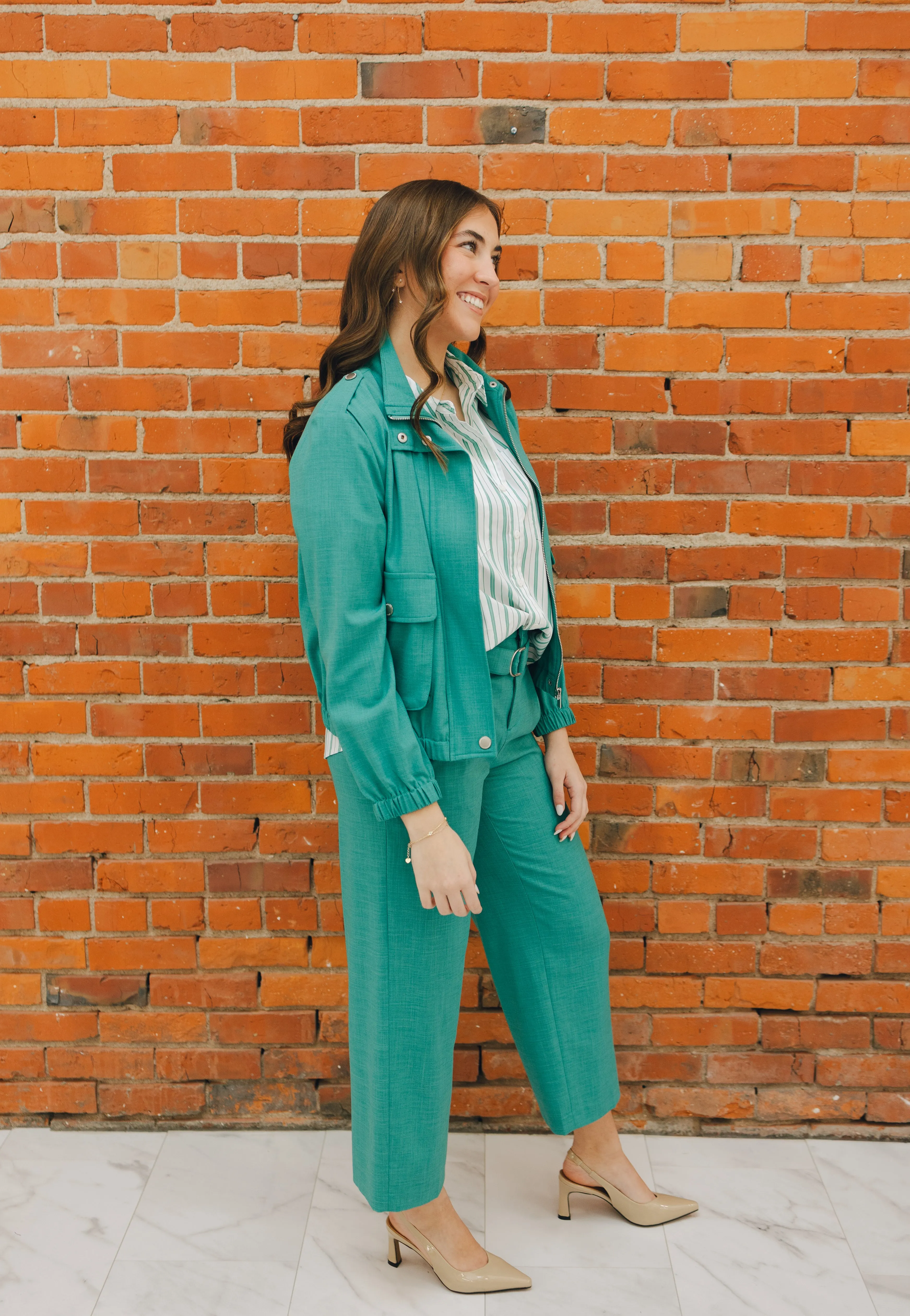 Liverpool Belted Paper Bag Wide Leg Pants