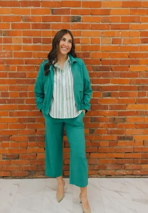 Liverpool Belted Paper Bag Wide Leg Pants