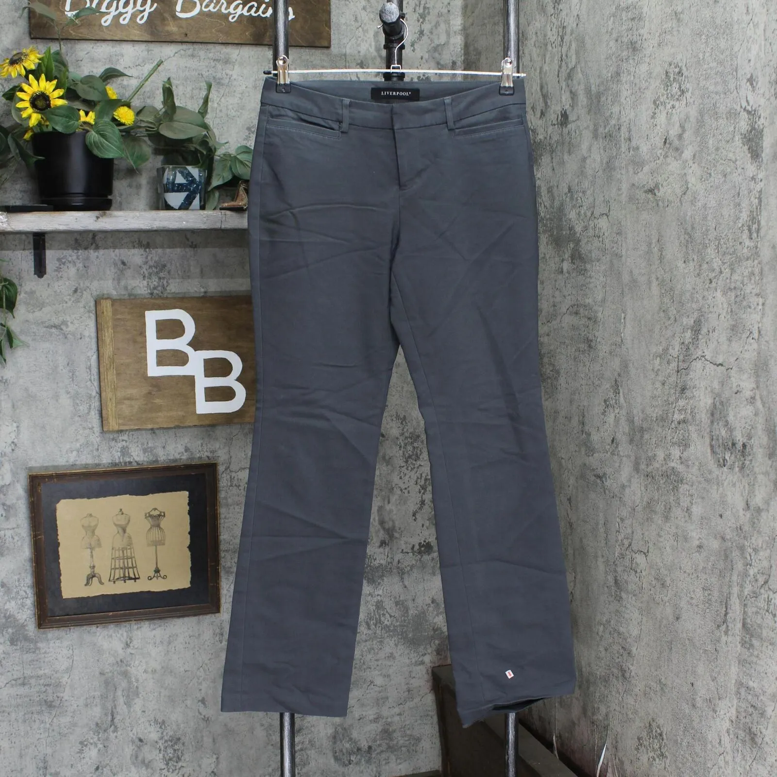 Liverpool Womens Stretch Dress Pants 166a86825df5f7 Gray 6/28