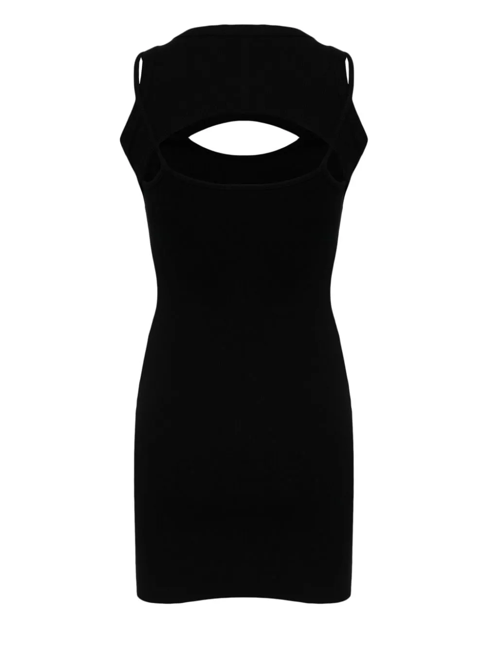 Logo cotton ribbed mini dress