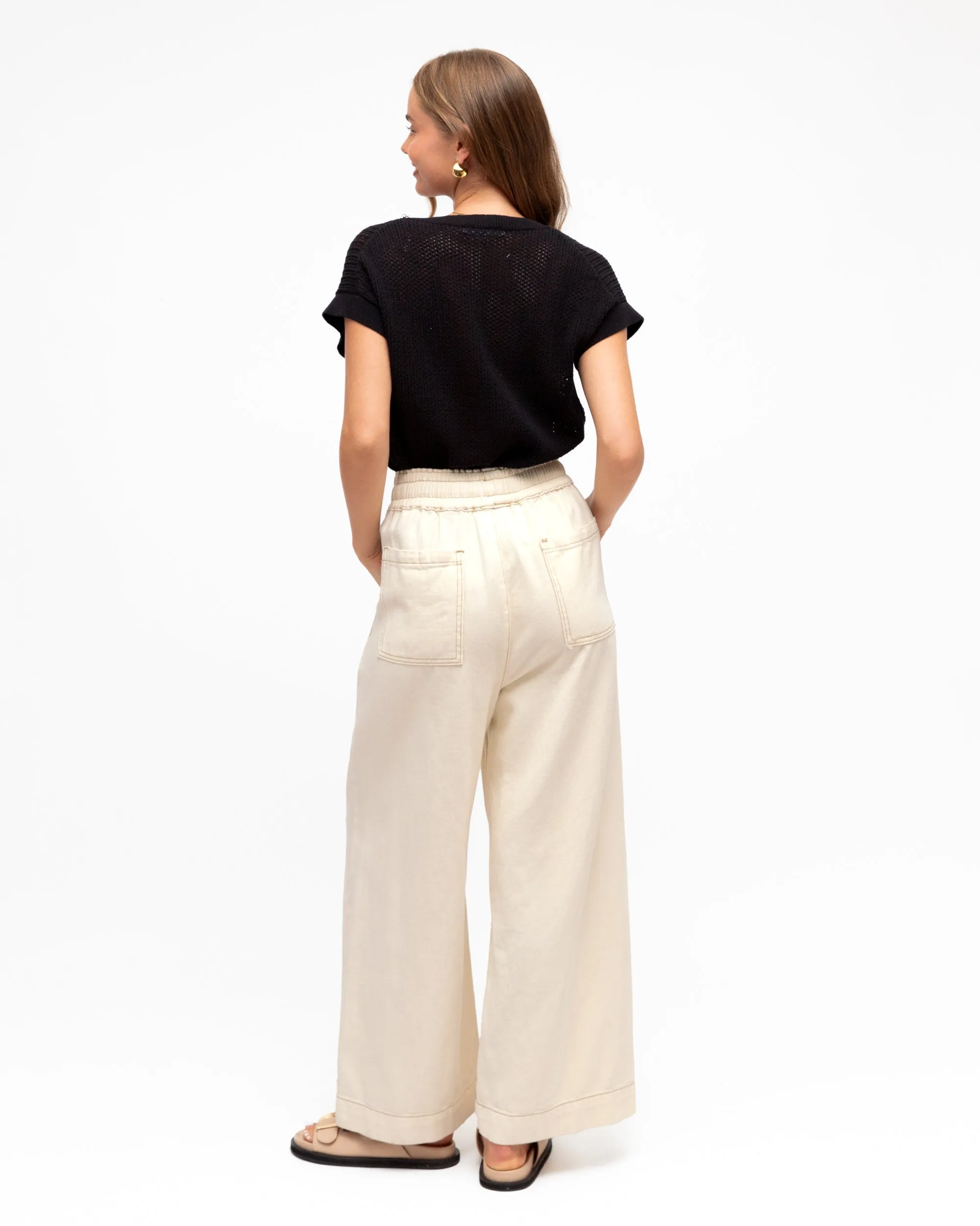 LOL70052 OFF WHITE PULL ON PANTS