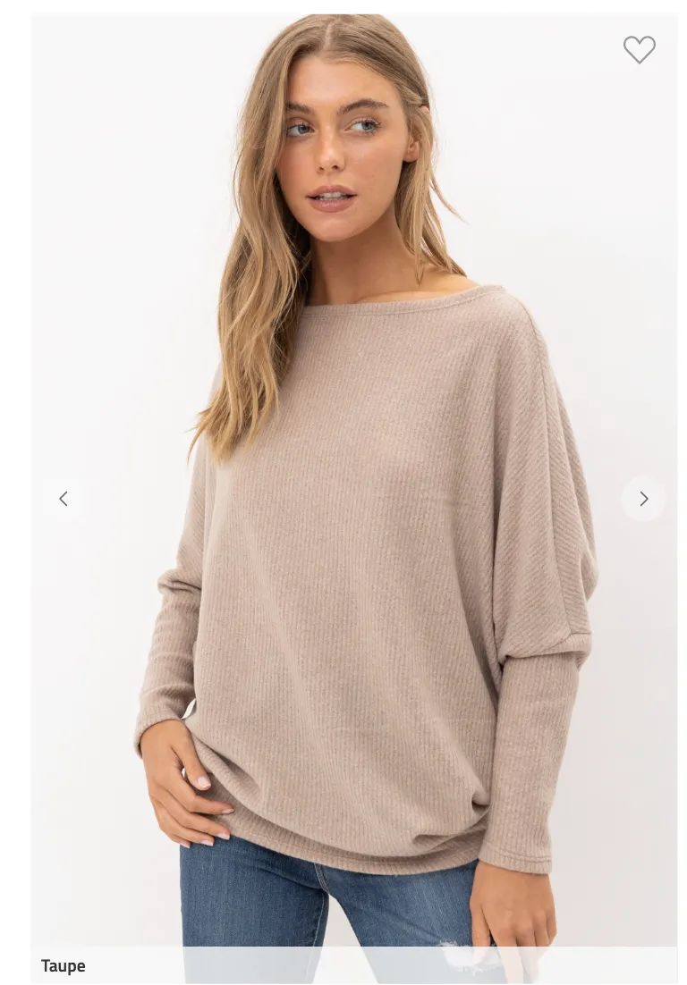 Long Sleeve Off Shoulder Dolman by Cherish - Final Sale