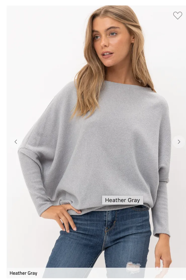 Long Sleeve Off Shoulder Dolman by Cherish - Final Sale