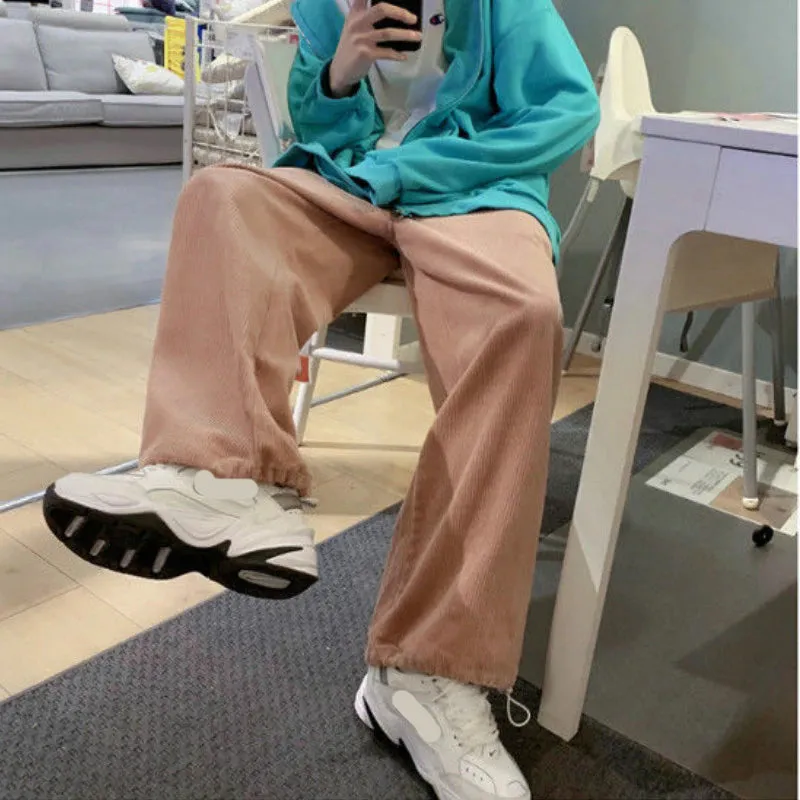 Loose Wide Leg Corduroy Sweatpants