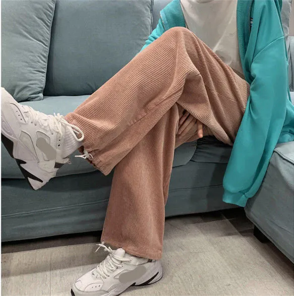Loose Wide Leg Corduroy Sweatpants