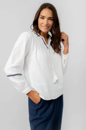 Lori Embroidered Cotton Top