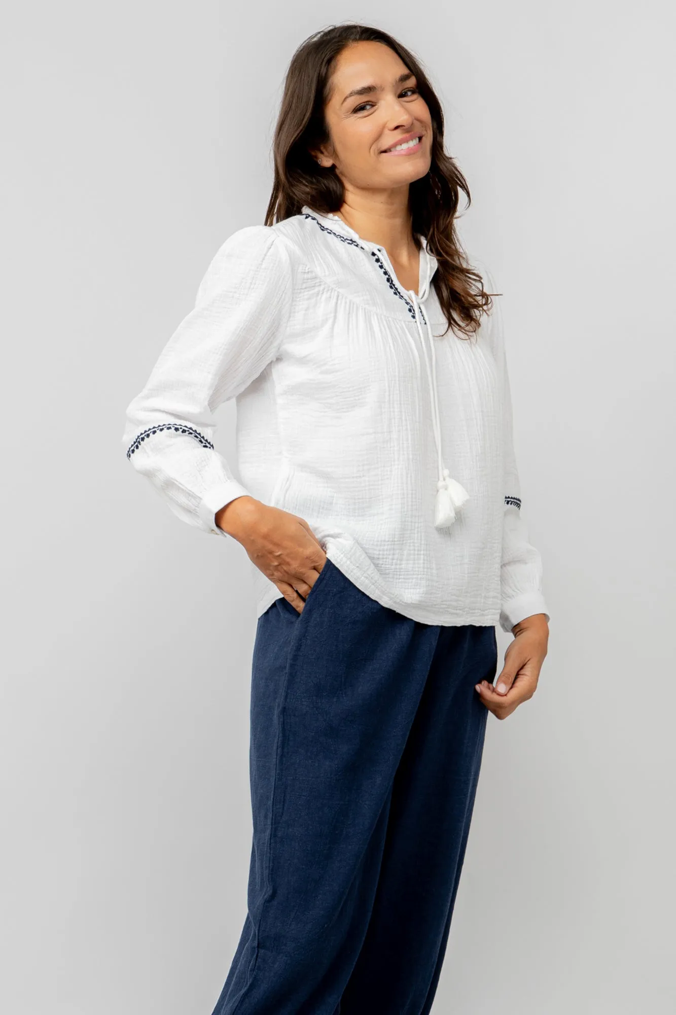 Lori Embroidered Cotton Top
