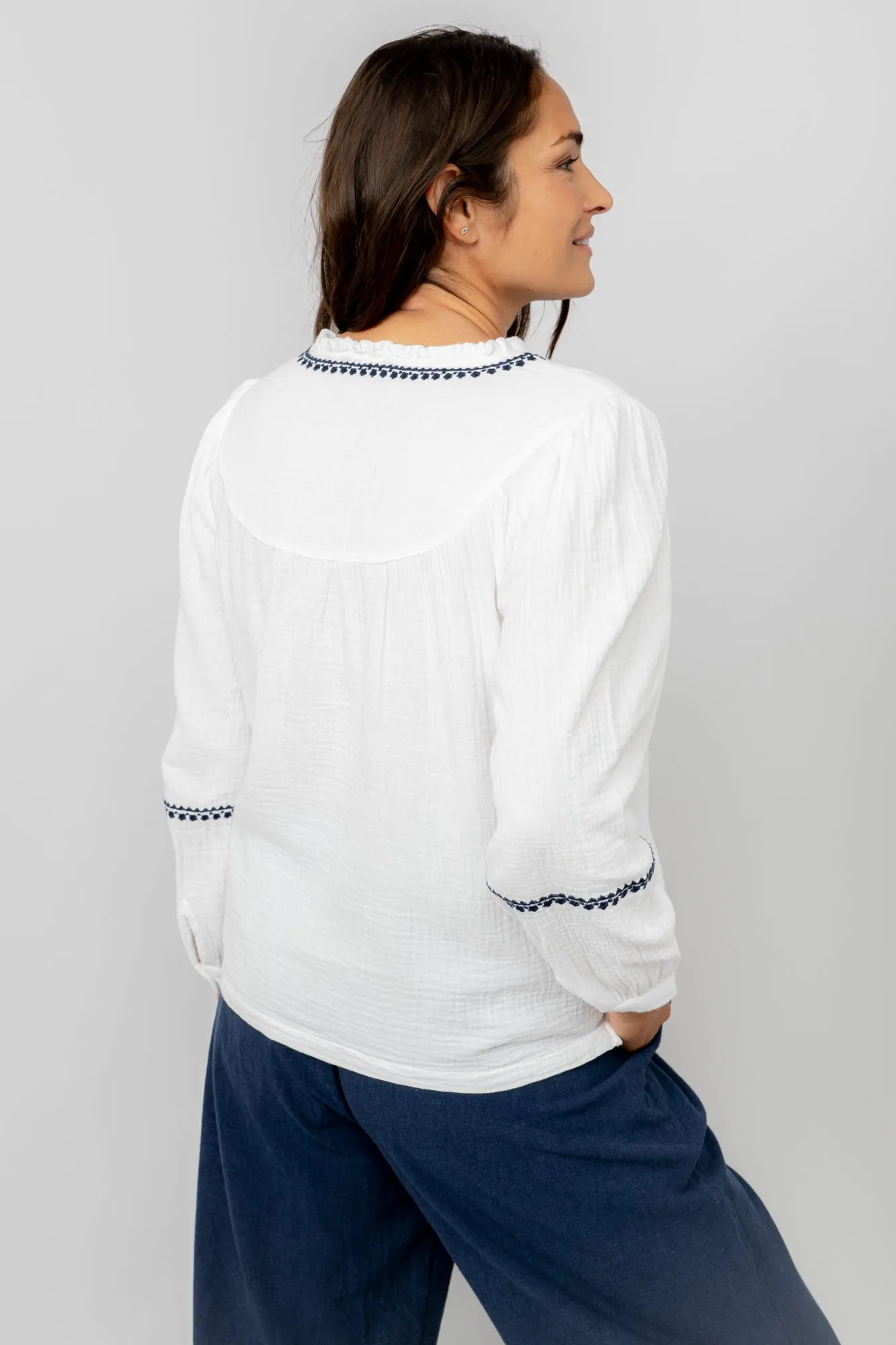 Lori Embroidered Cotton Top