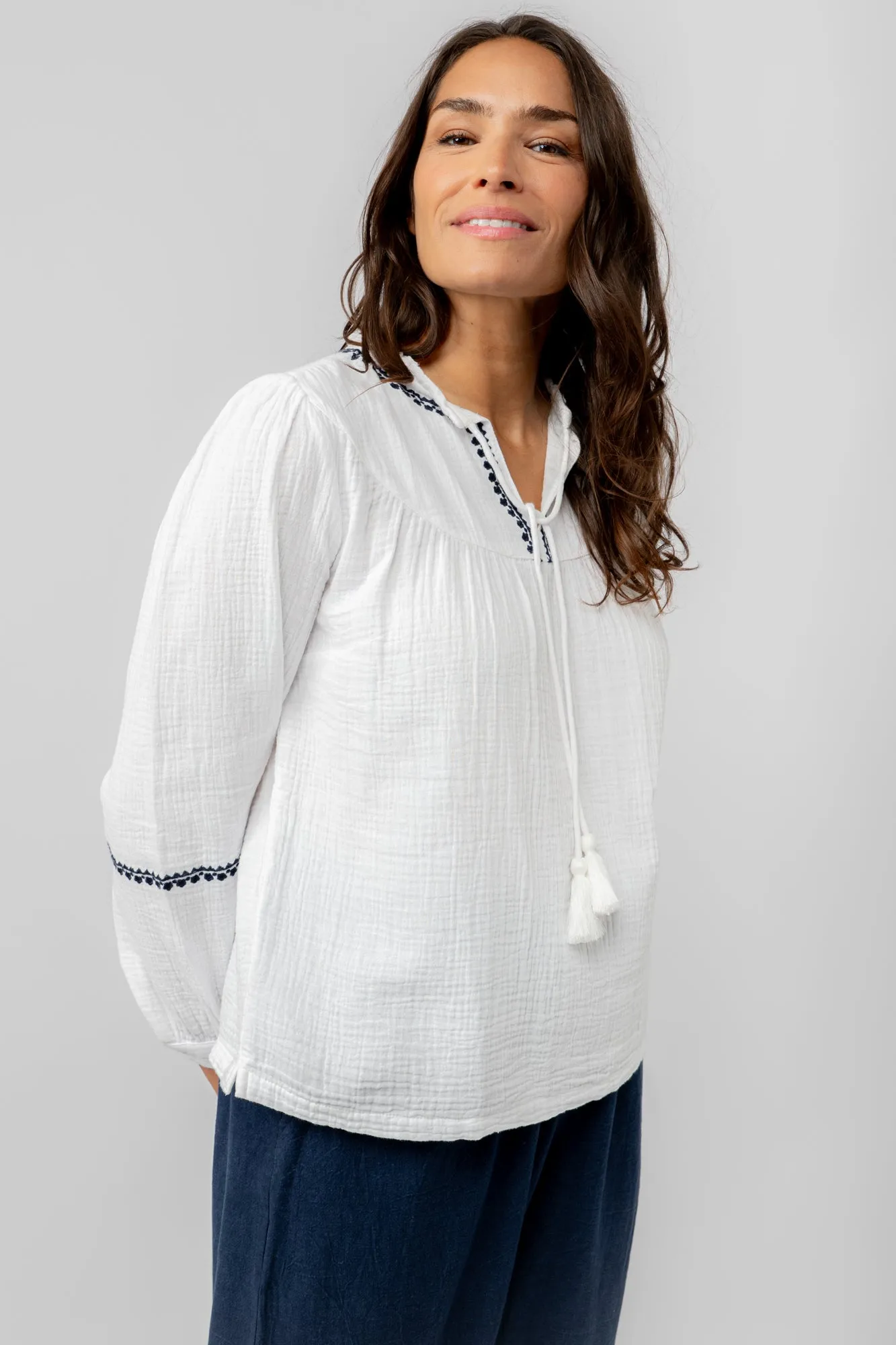 Lori Embroidered Cotton Top