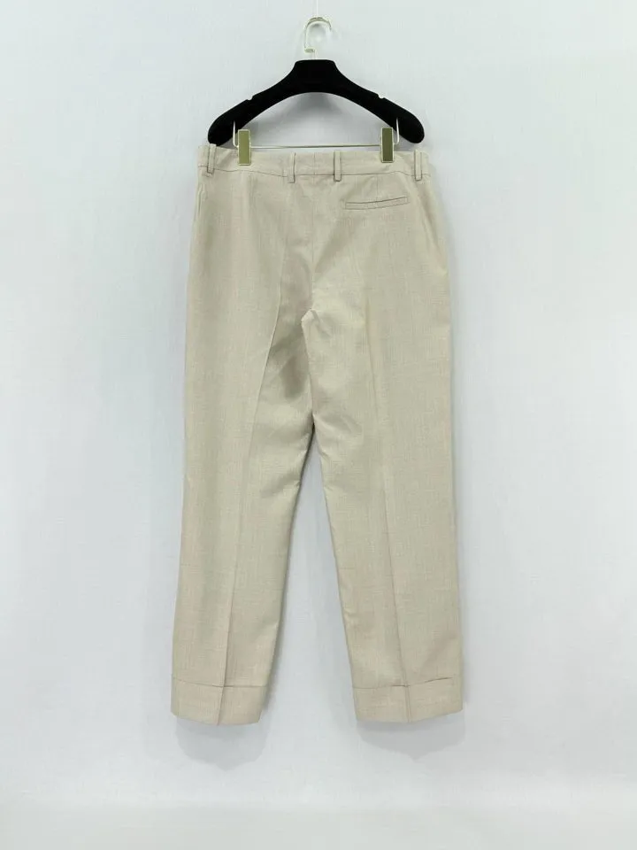 LORO PIANA Wide Leg Cream Pants US12