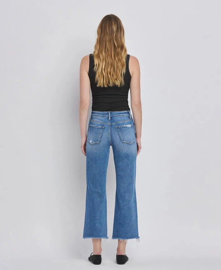 Lovervet High Rise Distressed Crop Straight Jean