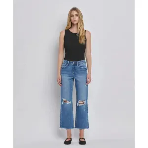 Lovervet High Rise Distressed Crop Straight Jean