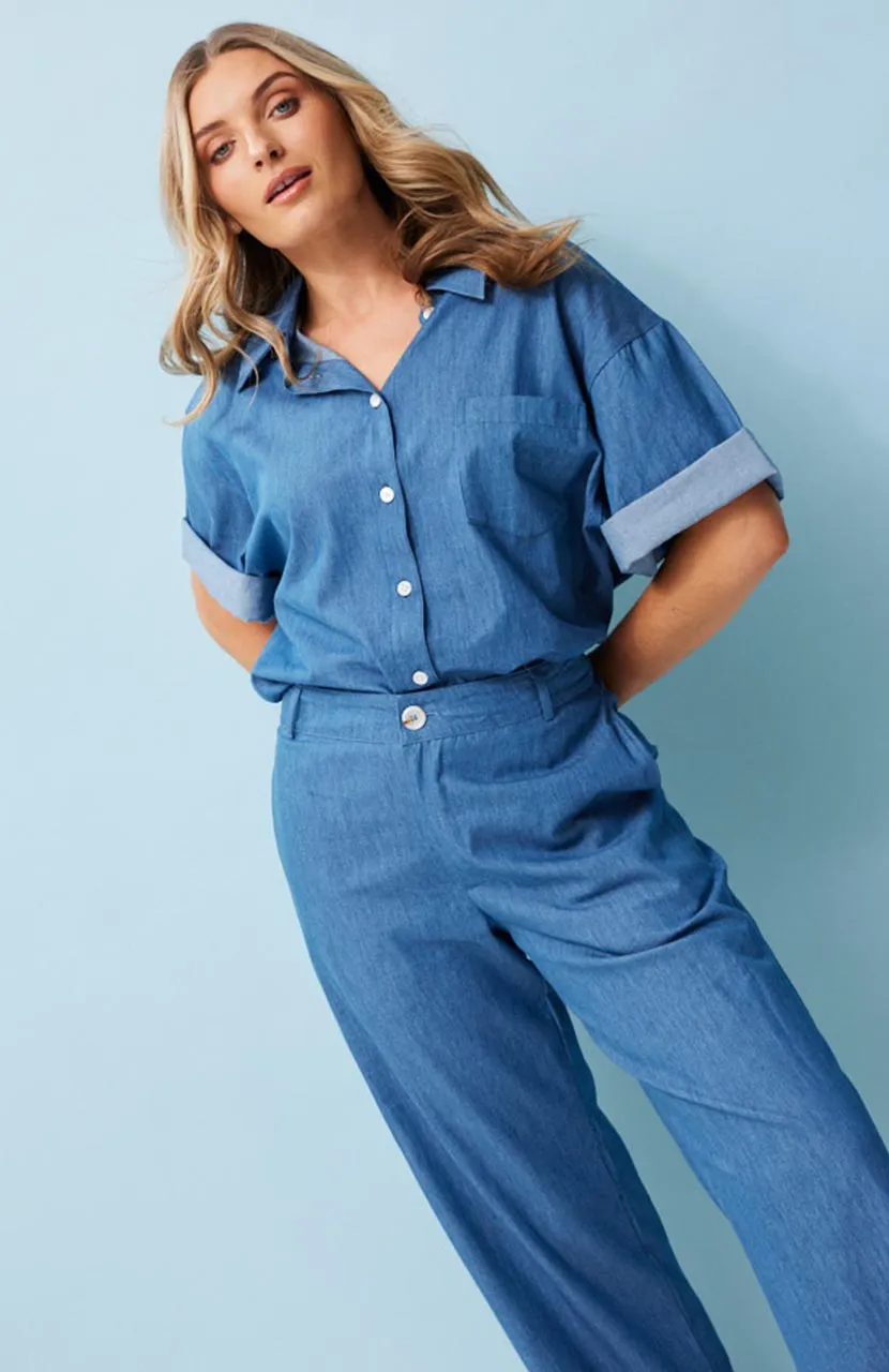LUCY TROUSER || DENIM CHAMBRAY