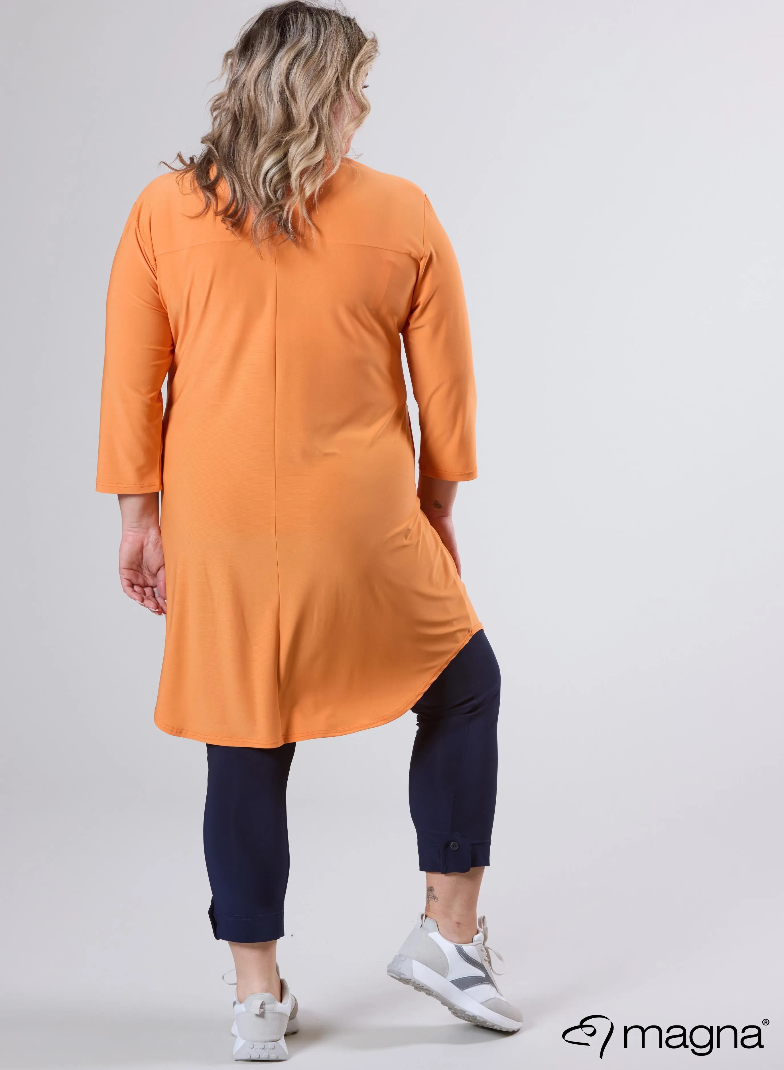 Magna A-Line Long Pocket Tunic Orange