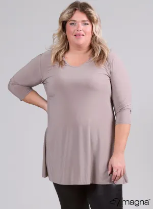 Magna A-line Long Shirt / Tunic Sand