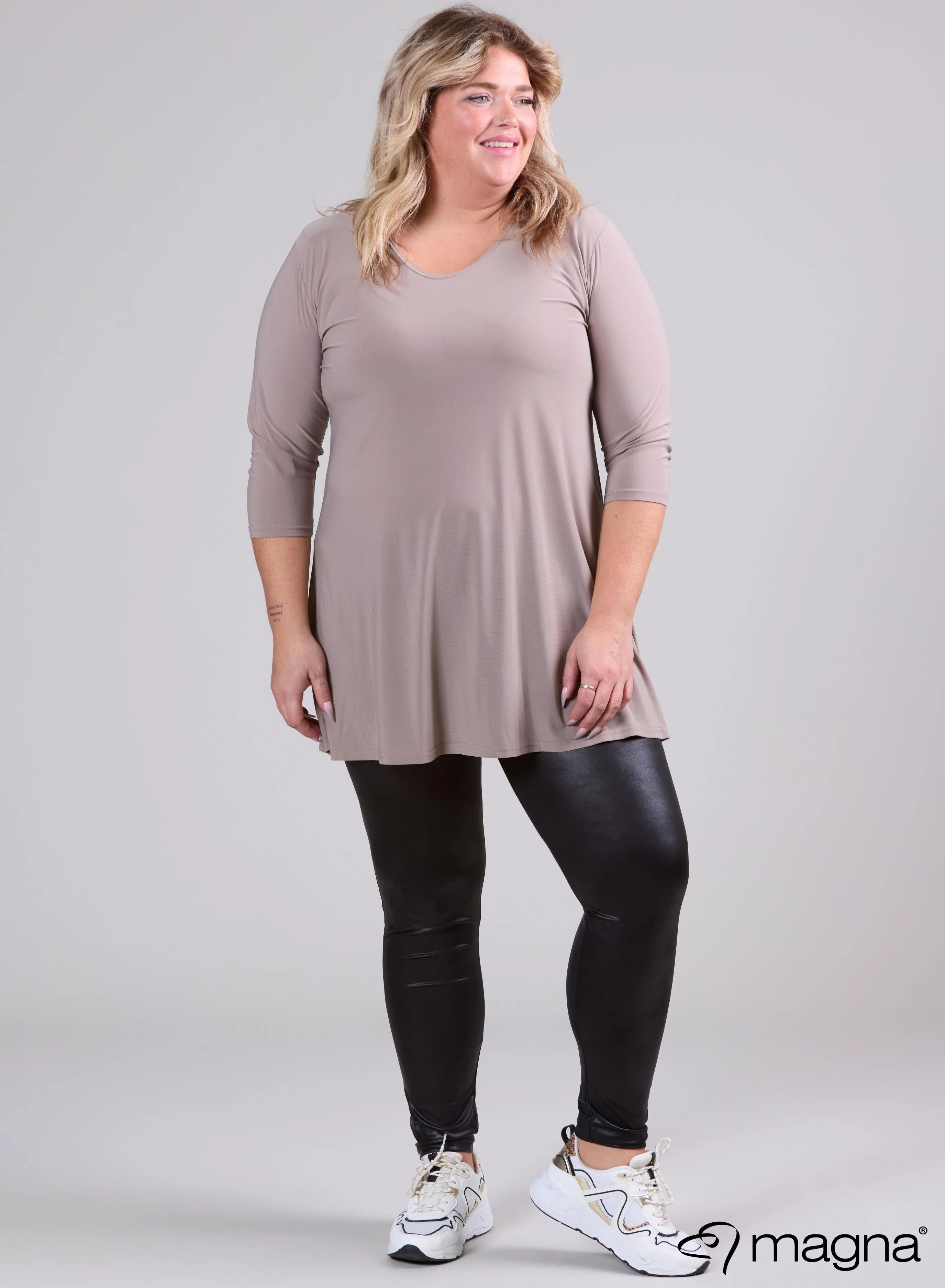 Magna A-line Long Shirt / Tunic Sand
