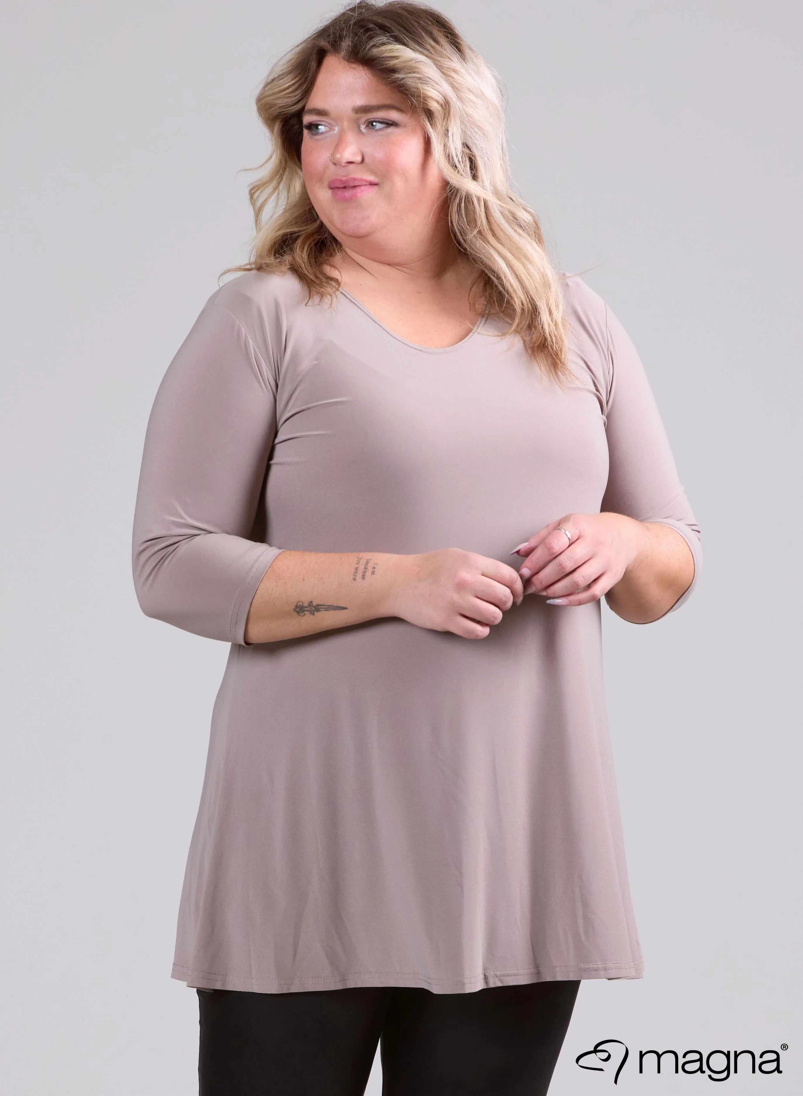 Magna A-line Long Shirt / Tunic Sand