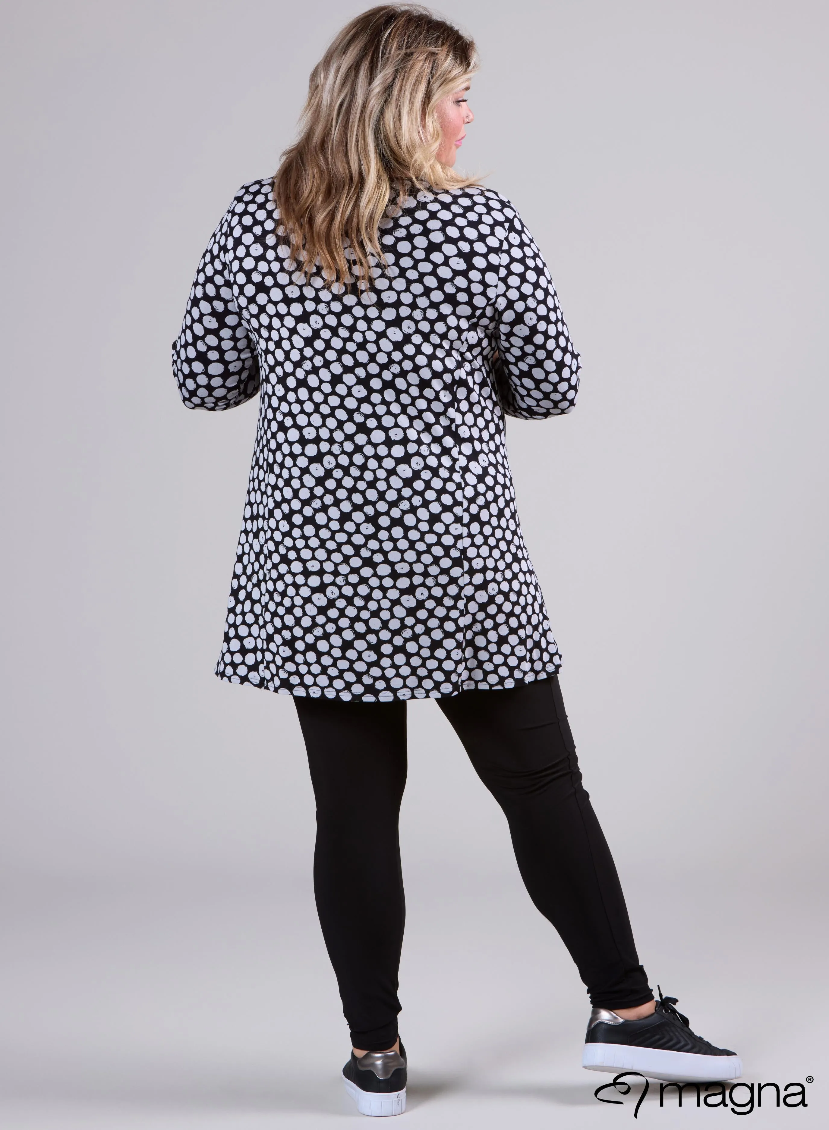 Magna A-line Long Shirt / Tunic T-Ball B/W